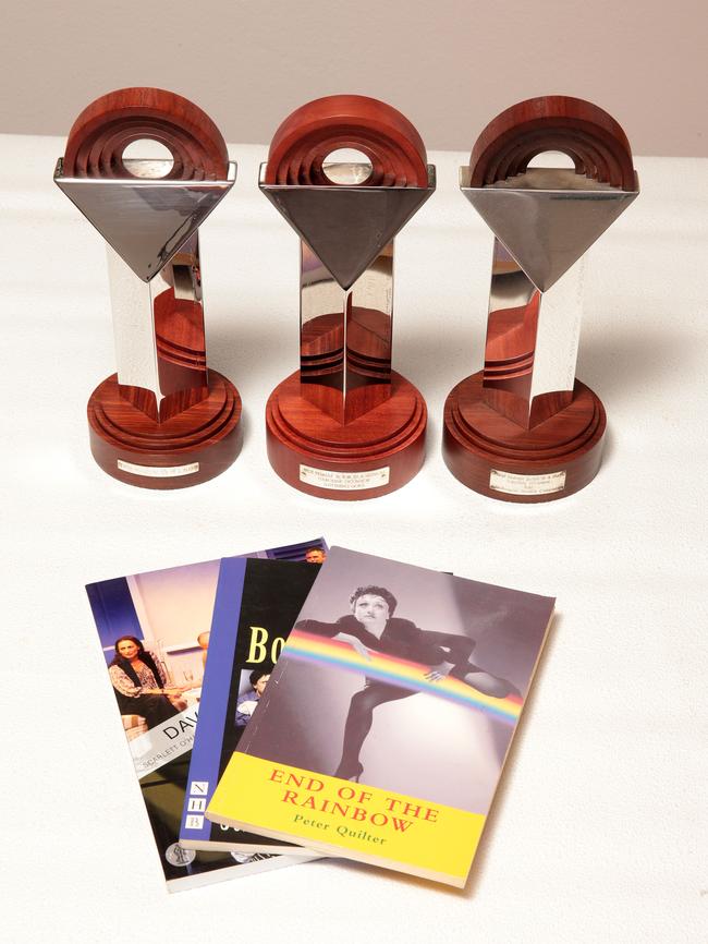 Plays and awards: These three original plays that I starred in had their world premieres<br/>in Australia. They are Bombshells, Scarlett O’Hara At The Crimson Parrot and End Of The Rainbow. The Helpmann Awards are for Anything Goes last year, The Old Piaf and End Of The Rainbow.