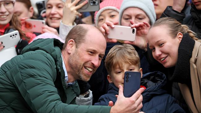 Prince William takes selfies with wellwishers n Tallinn, Estonia. Picture: Getty