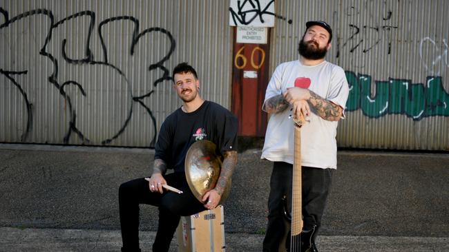 Simon Santos Rose and Jaden Joshlin from Townsville metalcore band Native Tongue which is playing their last gig this Friday. Picture: Evan Morgan