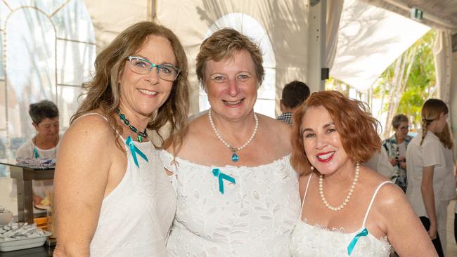 Janet Cawte, Helen Baker and Lesley Rowe at the Touch of Teal Soiree for the Trudy Crowley Foundation at the Mantra at the Harbour on Friday, September 8. Picture: Michaela Harlow