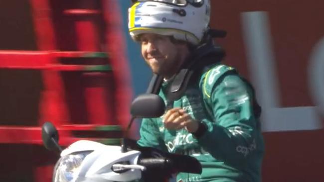 Vettel was fined for entering the track without permission and riding a scooter after his car caught fire in practice at this year’s Australian Grand Prix.