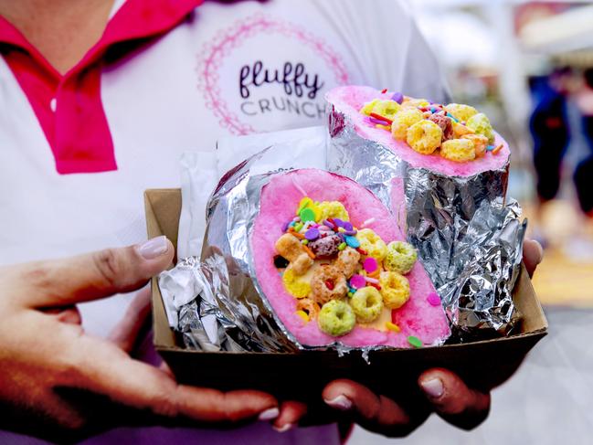 EAT STREET + Easter Show 2024, Sweets and Treats - Fluffy Crunch - fairy floss flurrito, photo - Jenifer Jagielski