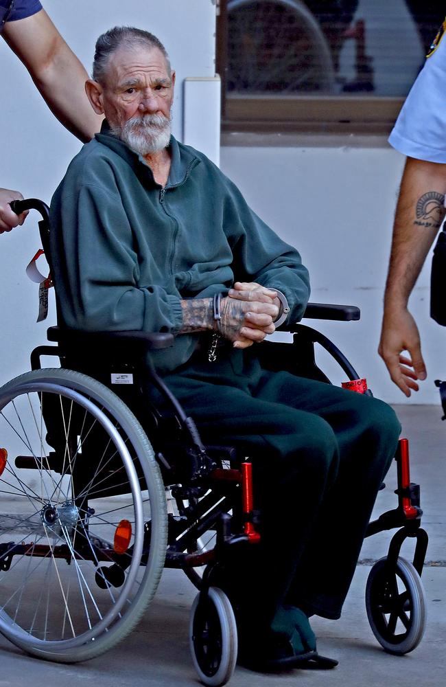 Convicted murderer Gary Murphy leaves Prince of Wales Hospital in Randwick under the guard of corrections officers. Picture: Sam Ruttyn