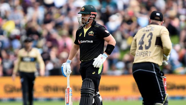 Aaron Finch has failed to make runs during the T20 series with New Zealand. Picture: Getty Images