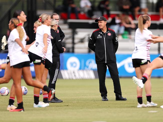 Wanderers head coach Robbie Hooker watches his team. Picture: Getty