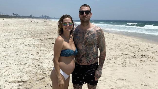 Dane Swan and pregnant partner Taylor Wilson. Pic: Instagram