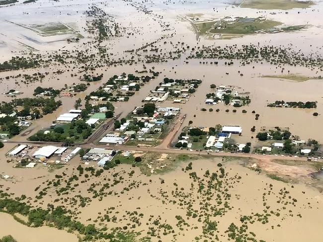 Flooded Burketown from the air. Picture: Queensland Fire and Emergency Services