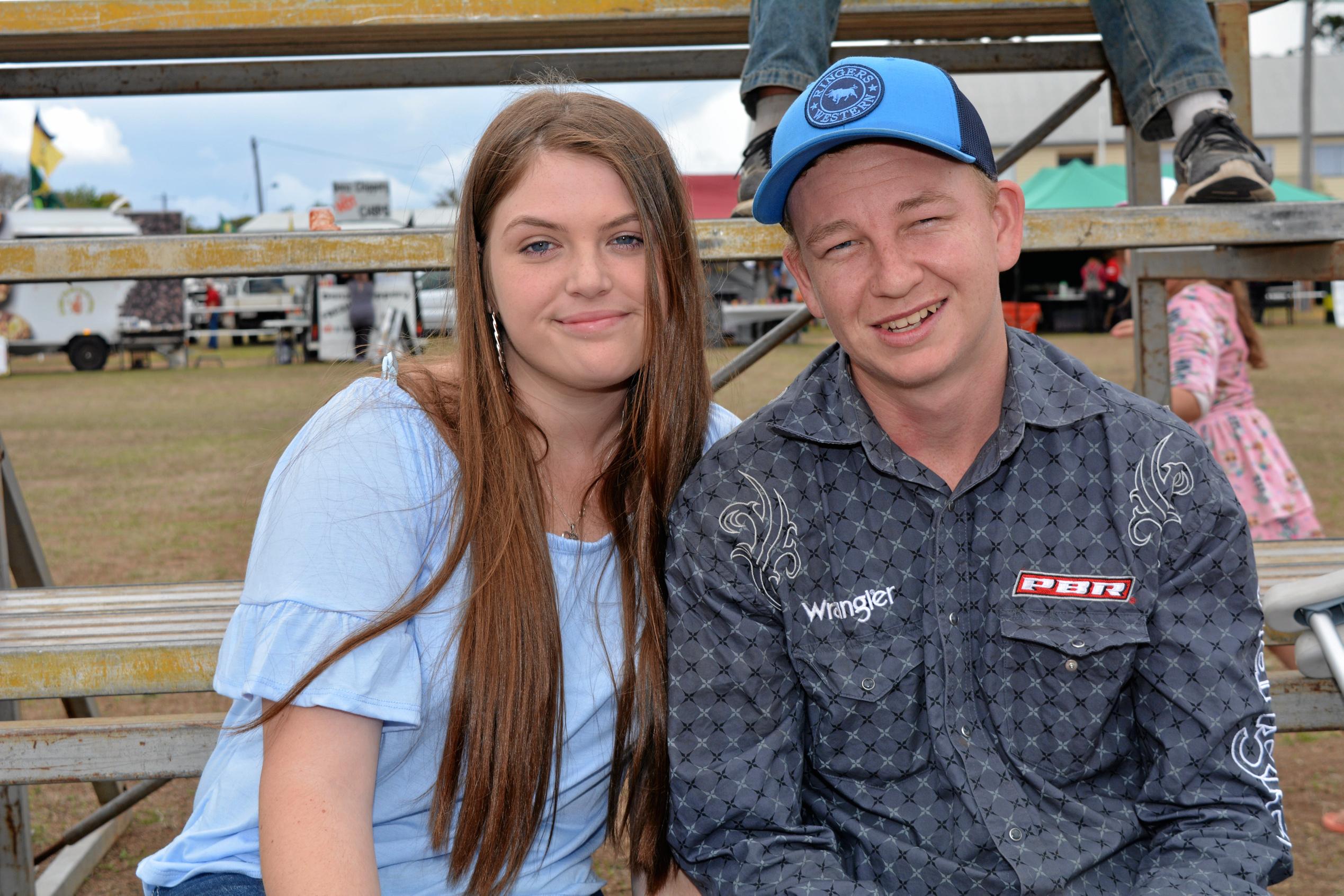 Lowood rodeo, Jaimi-Lee Osborne and Jacob Roberts. Picture: Meg Bolton