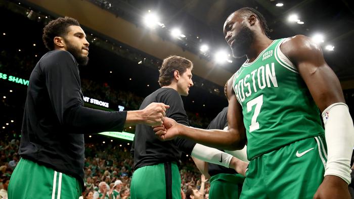 The Boston Celtics are under immense pressure to win a championship. (Photo by Adam Glanzman/Getty Images)