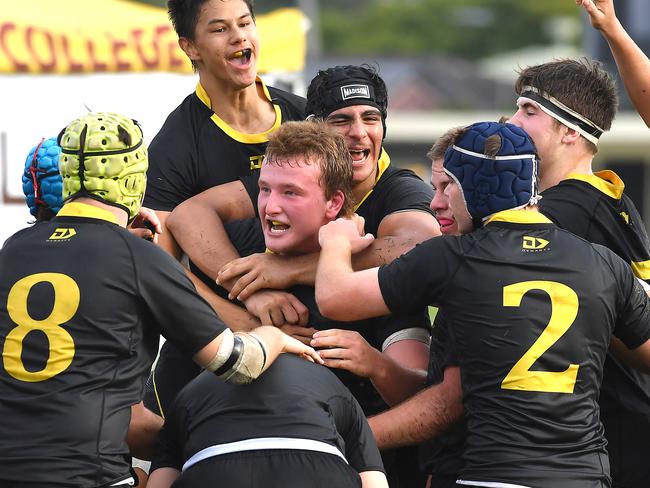 St Laurence scoreAIC First XV schoolboy rugby game between Padua College and St Laurence's College.Saturday May 8, 2021. Picture, John Gass