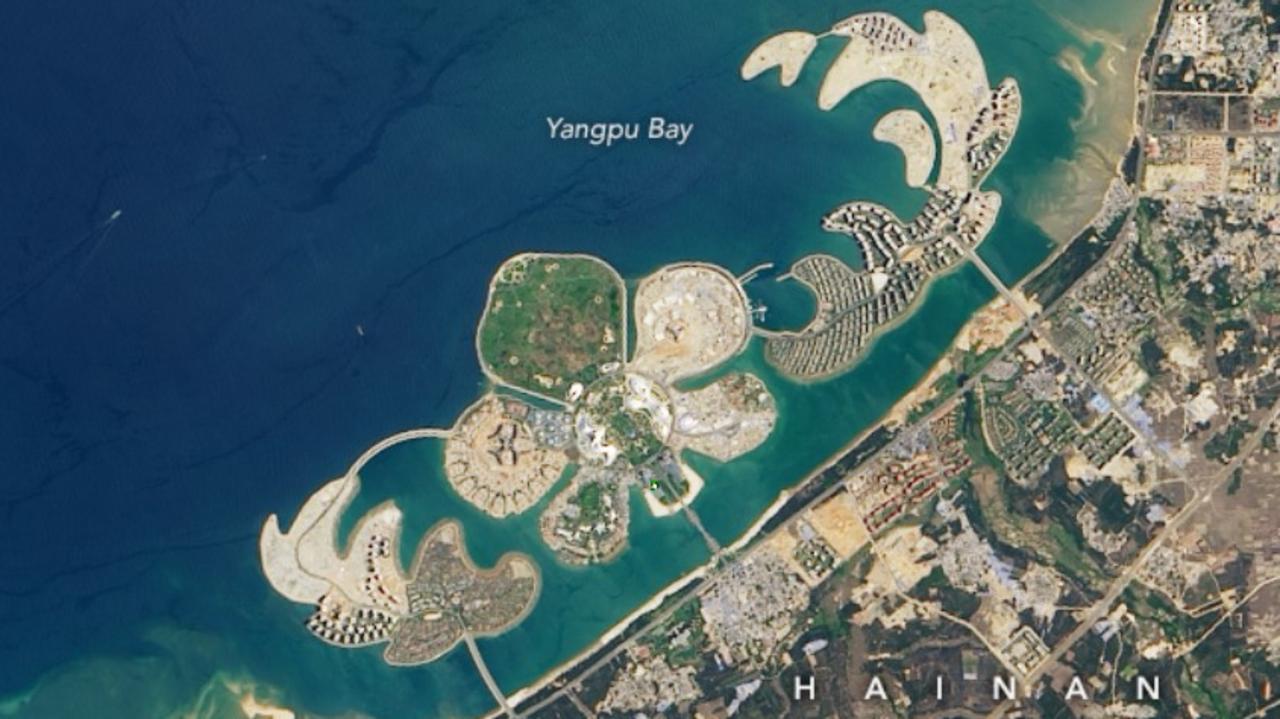 Ocean Flower Island in Hainan province. Picture: NASA Earth Observatory images.