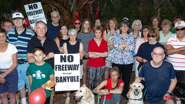 Local residents are united against the North East Link and are unhappy about the recent environmental impact report which has their beloved Koonung Creek Reserve set to lose a significant chunk of land and trees. Picture: Sarah Matray