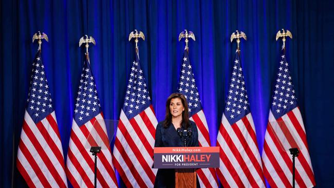 Nikki Haley speaks during a campaign event in Greenville, South Carolina. Picture: AFP.