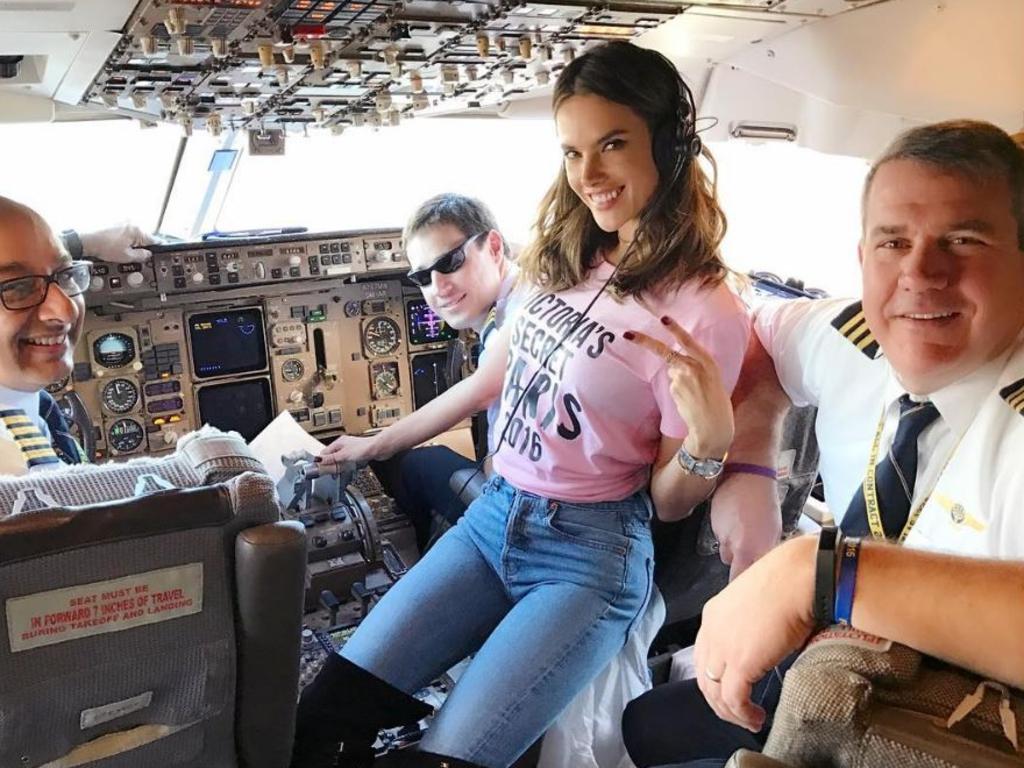 Alessandra Ambrosio departs for Paris for the 2016 Victoria’s Secret Fashion Show on November 27, 2016 in New York City ... “Taking off .... next stop Paris.” Picture: Instagram