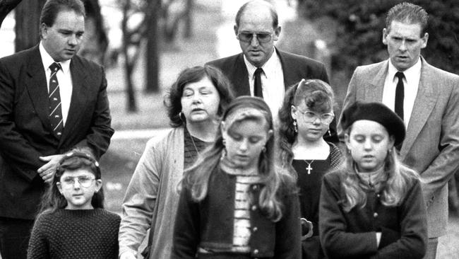 Sharon Wills (second from right) was the youngest girl abducted by Mr Cruel.