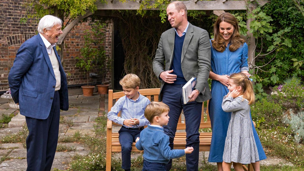 The royals with Sir David Attenborough. Picture: Kensington Palace / AFP