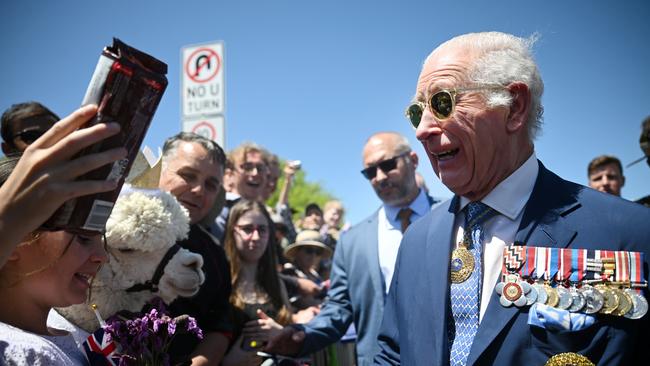 King Charles III visits the Australian War Memorial on October 21, 2024, in Canberra, Australia. Picture: Victoria Jones - Pool/Getty Images