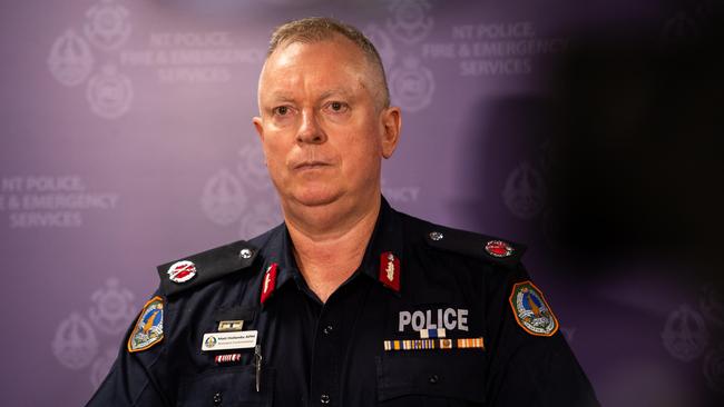 Matt Hollamby APM Assistant Commissioner from the NT Police talks about the recent road fatality on the Arnhem Highway. Picture: Pema Tamang Pakhrin