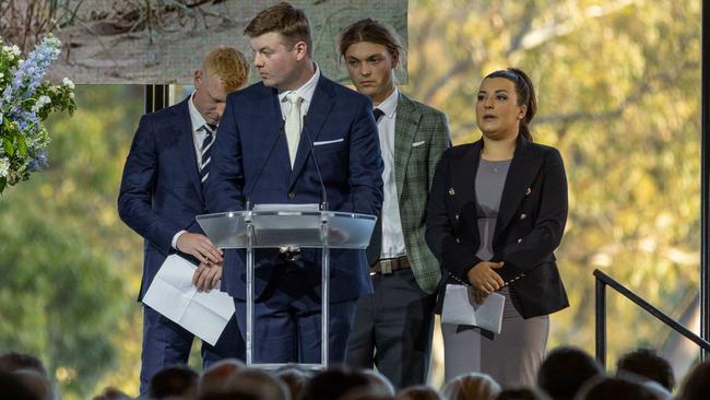 Charlie’s siblings (from left to right) Josh, Dylan, Tom and Sophie remember their brother. Picture: NCA NewsWire / Ben Clark