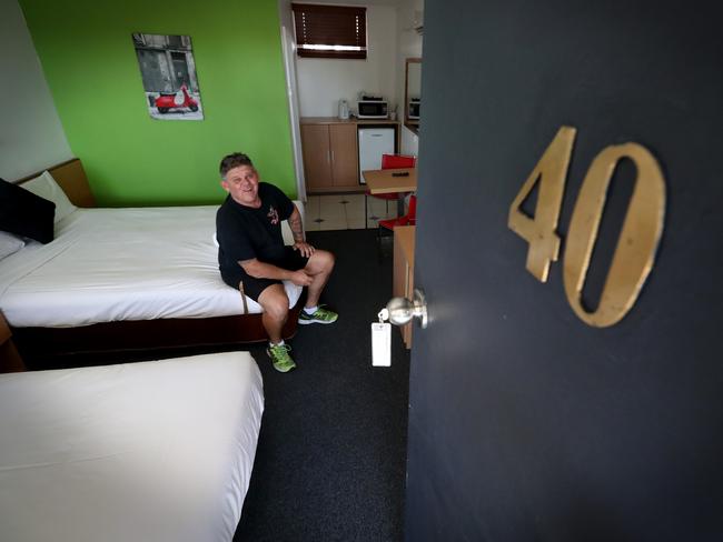 Motel owner Jason Mappas in the infamous Room 40. Picture: Jamie Hanson