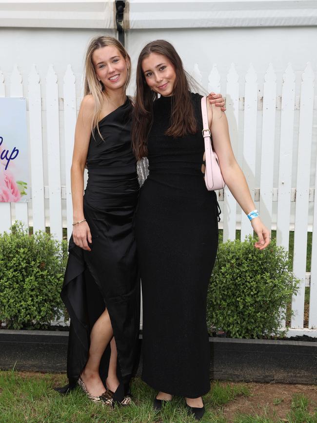 Ella Quick and Olivia Waterhouse attend the Ballarat Cup. Picture: Brendan Beckett