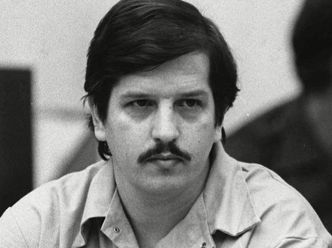 ‘Freeway killer’ William Bonin in court circa 1983. Picture: AP