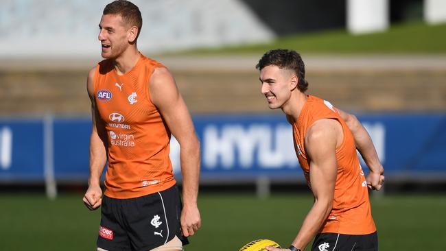 Tom Williamson (right) returned to Carlton’s team in the club’s Round 3 win against Geelong.