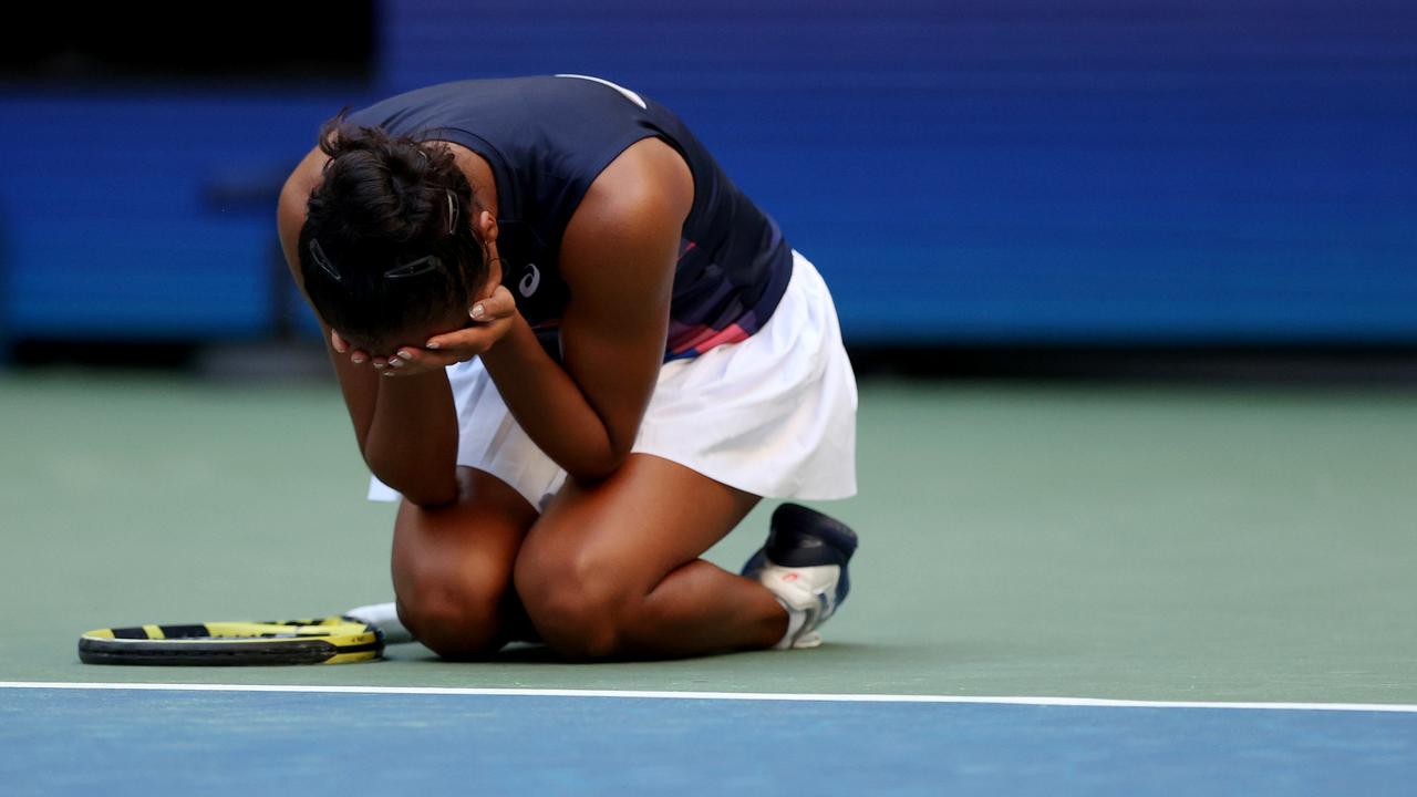 Fernandez was overwhelmed with emotion. (Photo by Elsa/Getty Images)