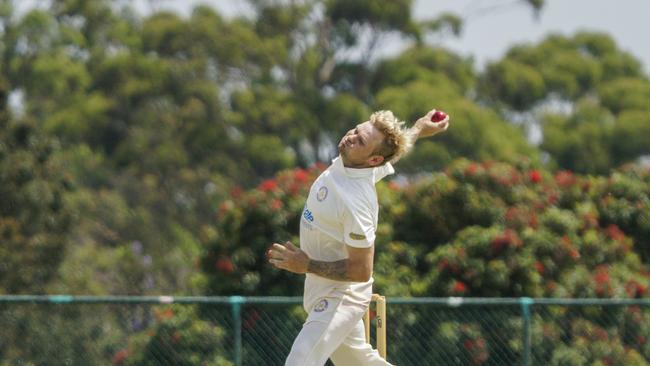 Ex-Frankston Peninsula bowler Jack Fowler starred for Dromana. Picture: Valeriu Campan