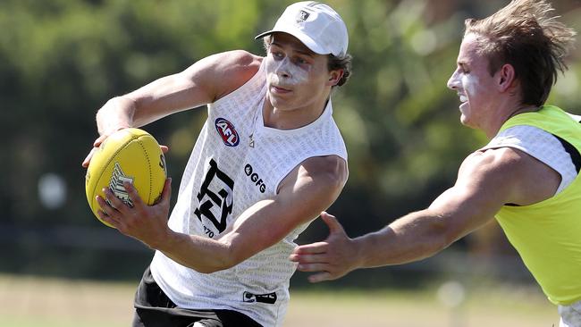 Xavier Duursma, in action during Port Adelaide’s pre-season training camp in Maroochydore, impressed during his debut AFL campaign with the Power. Picture: Sarah Reed