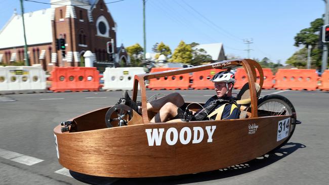 2019 Fraser Coast Technology Challenge – Jarrod Clark in the Woody team entry from Aldridge State High at the John and Sussex St corner. For the second year in a row, Covid concerns have caused the cancellation of one of Maryborough’s biggest annual events.