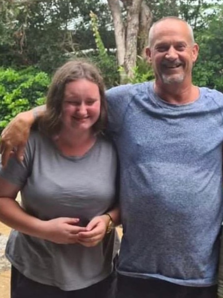 Krystal Cain and her dad Lenny before the pair were caught in raging flood waters west of Gympie in January 2022. Photo: supplied.