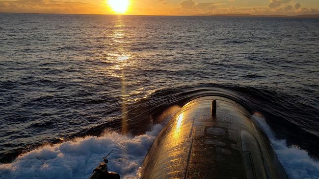 A US Navy nuclear-powered submarine, USS Key West, on deployment in the western Pacific.