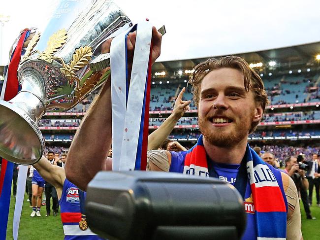 Rob Murphy and Jordan Roughead. 2016 AFL Grand Final match between the Western Bulldogs and the Sydney Swans at the Melbourne Cricket Ground (MCG), Melbourne, Australia on October 1, 2016. Picture: Tim Carrafa
