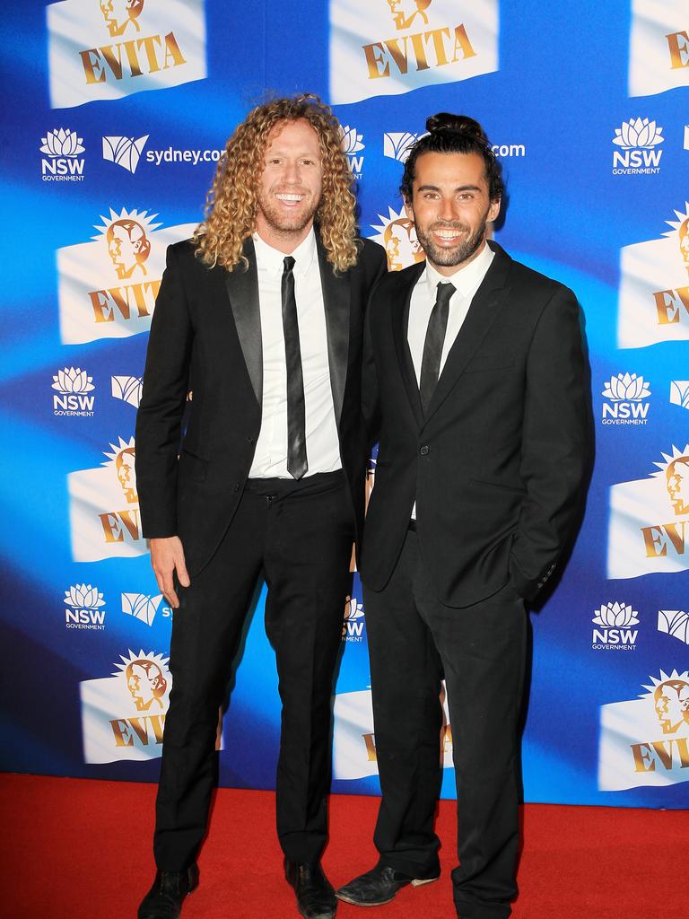 Tim Dormer and Ash Toweel at the Evita Opening Night held at the Sydney Opera House. Picture: Christian Gilles