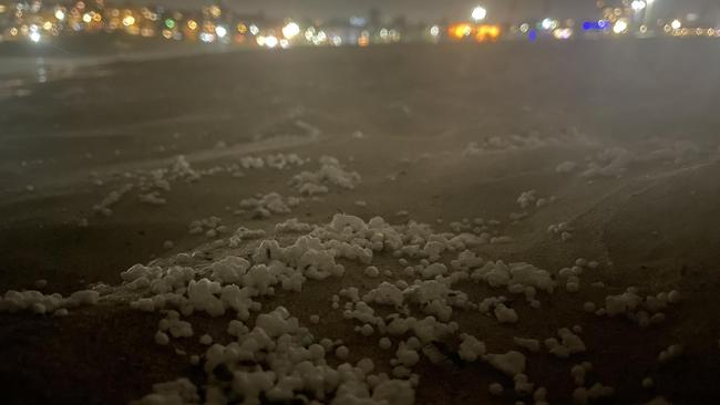 Concerned locals rushed to the beach to clean up the mess before it impacts wildlife. Picture: Facebook