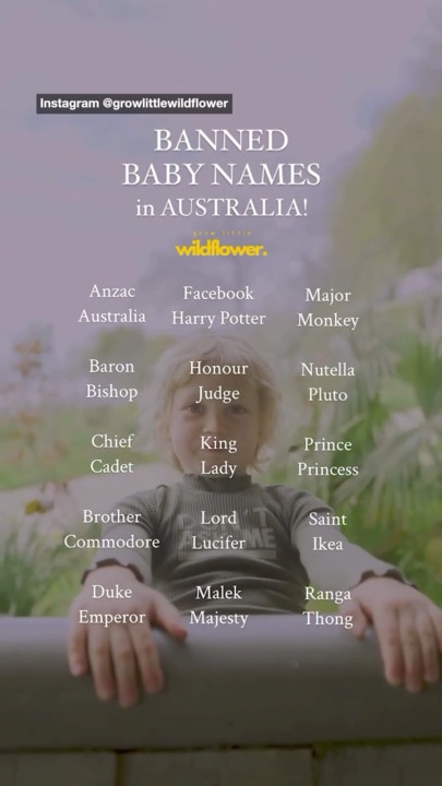 Banned baby names in Australia