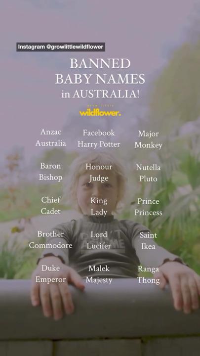 Banned baby names in Australia