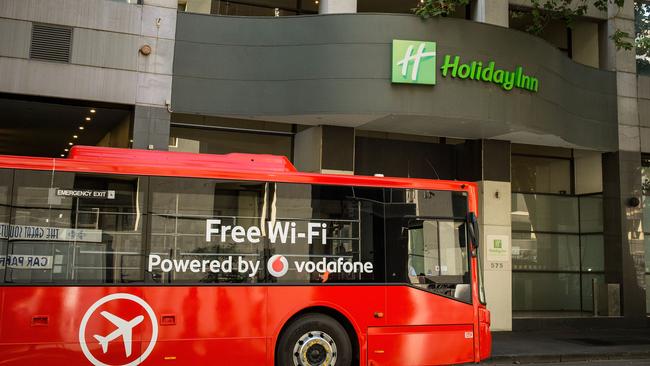 The Holiday Inn ‘health hotel’ on Flinders Lane. Picture: Darrian Traynor/Getty Images