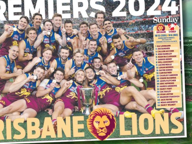 Download your Brisbane Lions 2024 Premiers poster