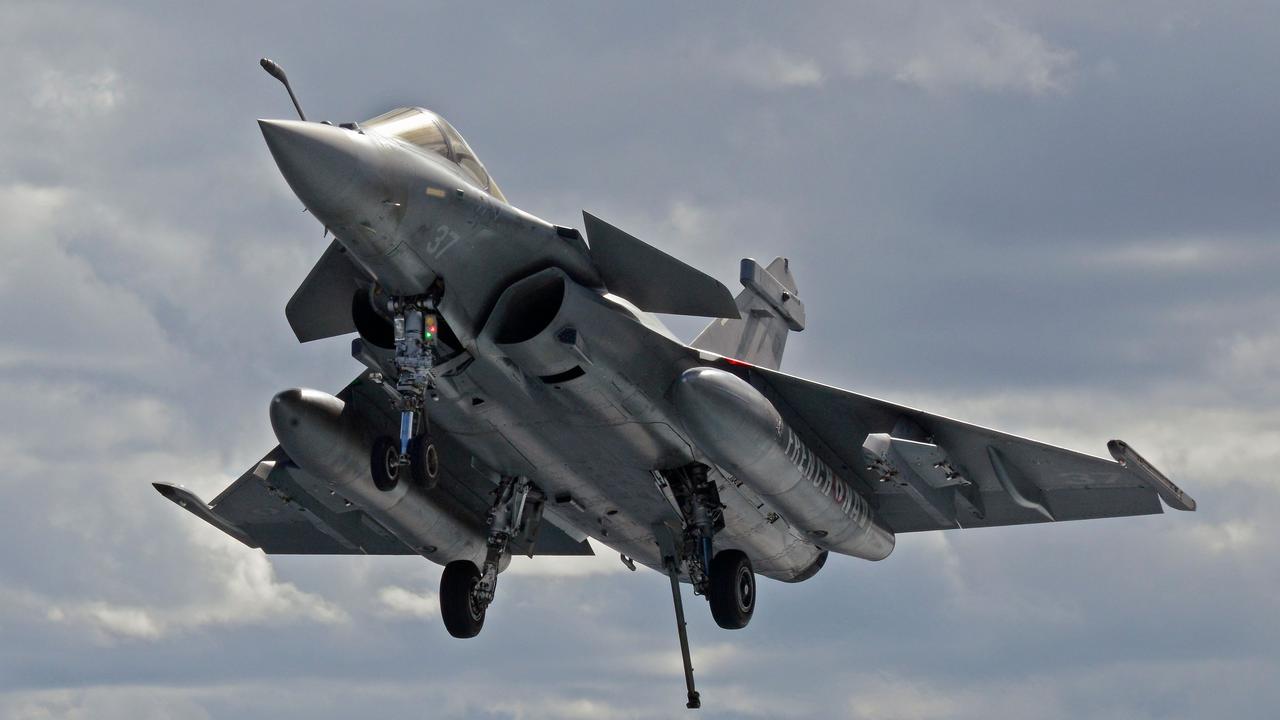 A trio of French Rafale fighter jets (pictured) will be training alongside Australian F-35 Lightning II’s over Darwin in the coming days. (Photo by Mario GOLDMAN / AFP)