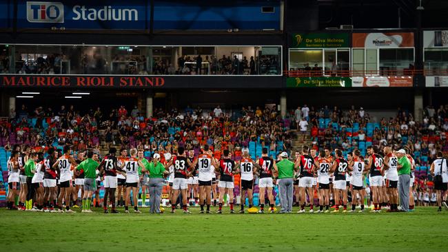 NTFL Buffaloes' mens side beat the Essendon Bombers. Picture: Pema Tamang Pakhrin