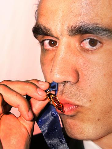 2006: Sydney Swan’s Adam Goodes celebrates his second Brownlow Medal. Picture: NewsCorp. <a href="http://www.heraldsun.com.au/entertainment/brownlow-red-carpet" target="_blank">MORE BROWNLOW COVERAGE</a>