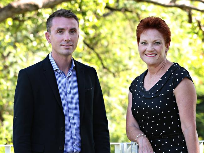 ***UNDER EMBARGO - DO NOT PUBLISH BEFORE MONDAY FEBRUARY 6 2017***Pauline Hanson and James Ashby at Queens Park in Ipswich 