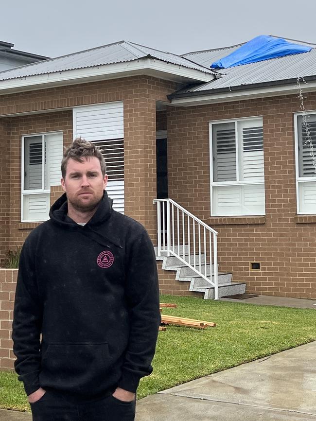 Anthony Soar tried to help his neighbours after his house was impacted by the “mini tornado”. Picture: Dylan Arvela