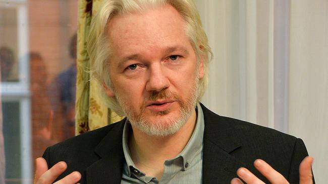 Australian WikiLeaks founder Julian Assange talks inside the Ecuadorean embassy in London last year.