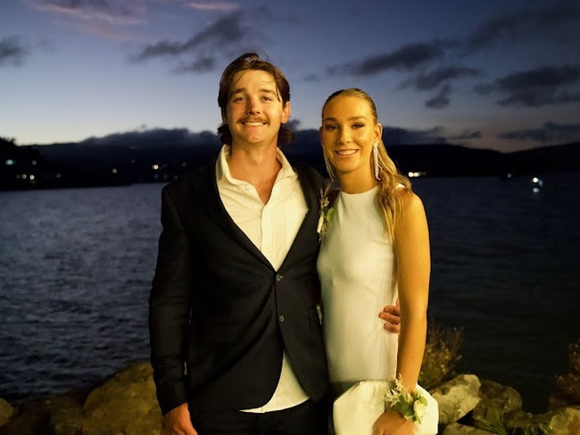 Dylan Barbeler and Daina Brown arriving to the Proserpine State High School Year 12 Formal held at the Whitsunday Marine Club on Wednesday, November 16, 2022.