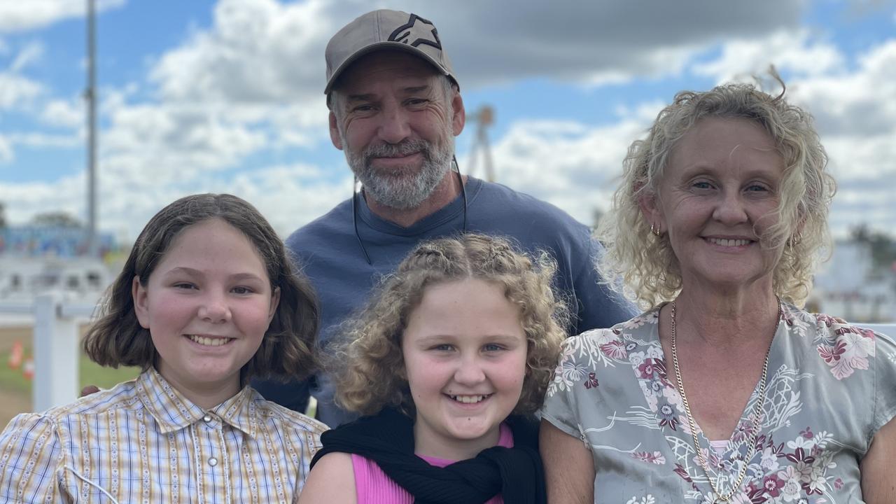 Ivan and Nitika Rodighero, Penelope Davy, and Donna Reardon enjoy People's Day at the 2024 Gympie Show.