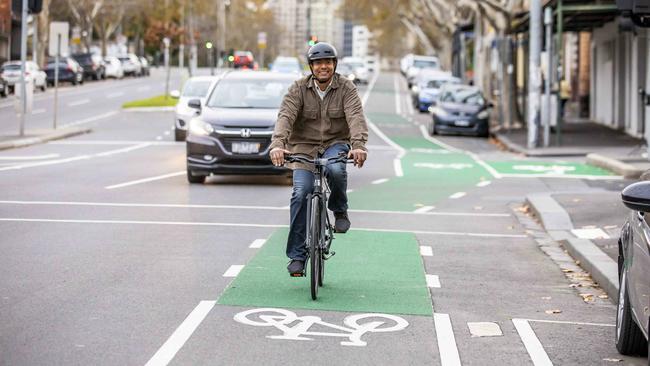 The plan would separate bicycles from cars on congested roads.