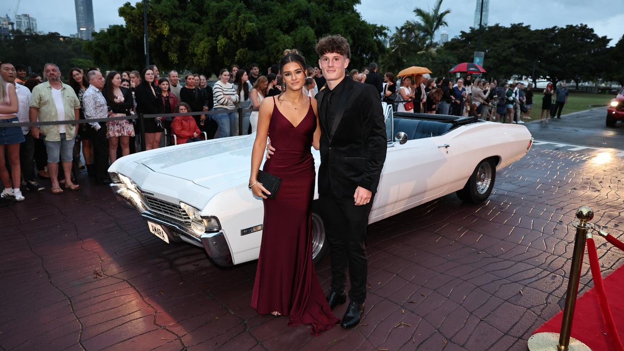 Students arrive for Robina State High formal at HOTA. Picture: Glenn Hampson.